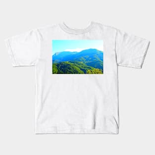 View in Montemonaco at the Sibillini mountains between light and shade Kids T-Shirt